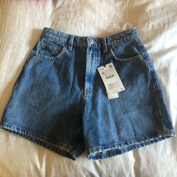 Zara Retro Denim Shorts BNWT - Picture 2 of 4